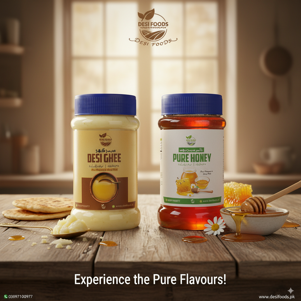 Buddle of Desi Ghee and Honey with 1/2 Kg + 1/2 Kg