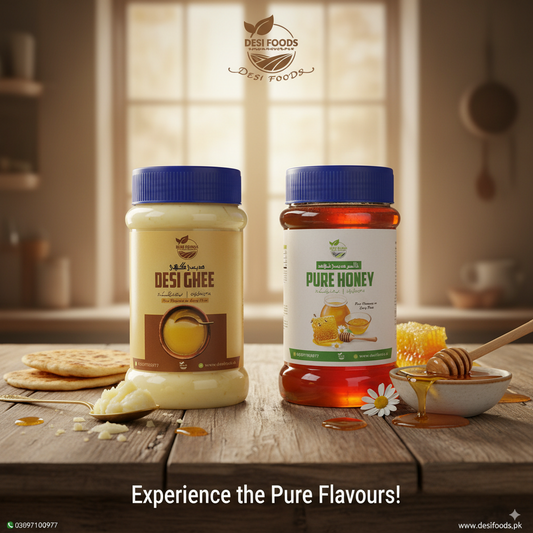 Buddle of Desi Ghee and Honey with 1/2 Kg + 1/2 Kg